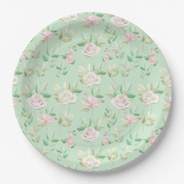 Floral Paper Plate (Front)