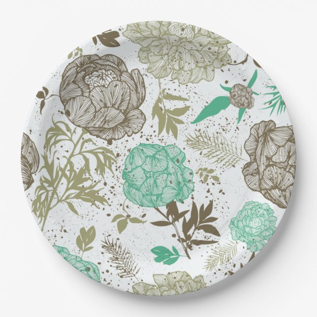 Floral Paper Plate (Front)