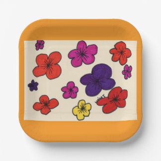 Floral paper plates
