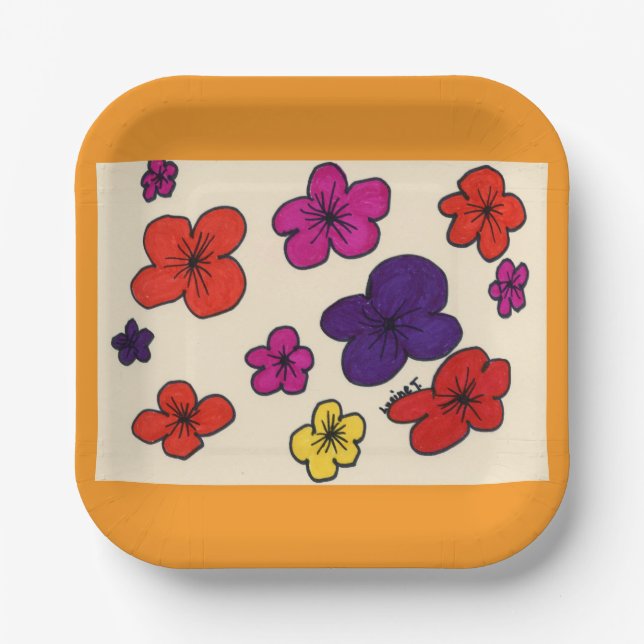 Floral paper plates (Front)