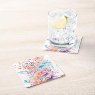 Floral paper underpants square paper coaster