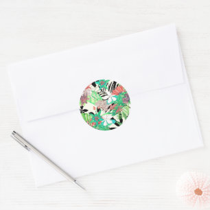 Floral Paradise II Classic Round Sticker