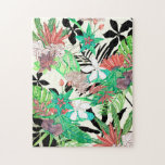 Floral Paradise II Jigsaw Puzzle<br><div class="desc">Floral Paradise II by Melissa Wang. Features beautiful,  tropical flowers and greenery in a unique style with punches of color.| 126271Z</div>
