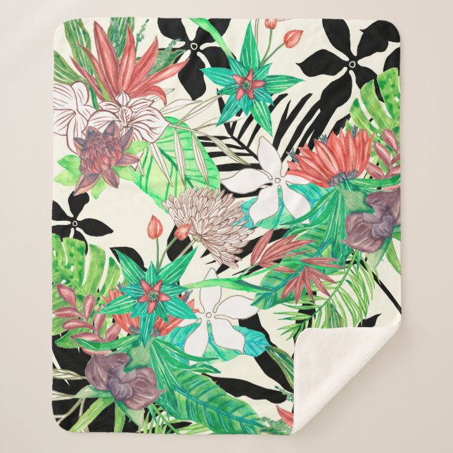 Floral Paradise II Sherpa Blanket (Front)