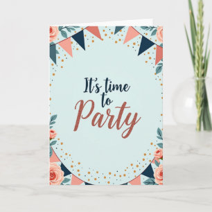 Floral Party Invitation Card
