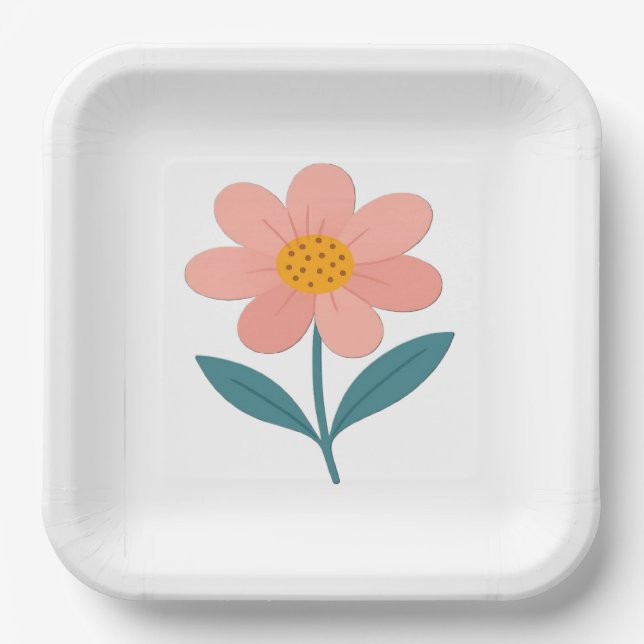 "Floral Party Paper Plates (Front)