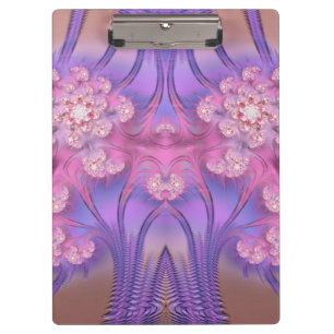 FLORAL ~ PASTEL 3D! Pink, Mauve GLOSSY Clipboard