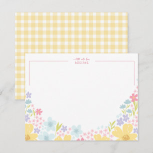 Floral Pastel Baby Kids Personalised Stationery Card