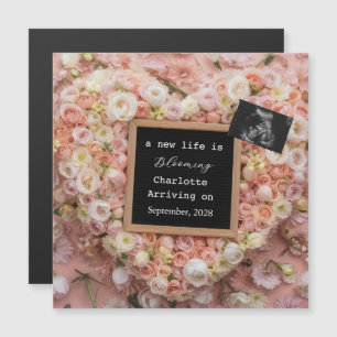 Floral Pastel Baby Reveal pregnancy announcement 