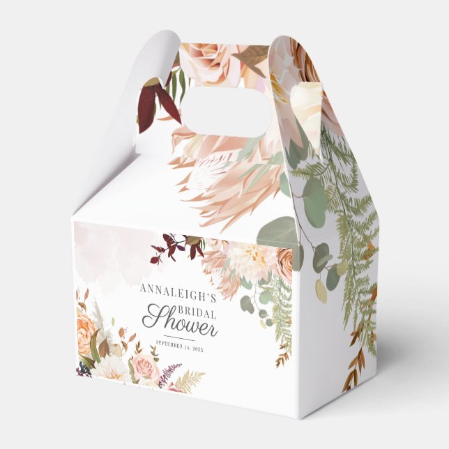 Floral Pastel Bloom Botanical Modern Bridal Shower Favour Box (Front Side)