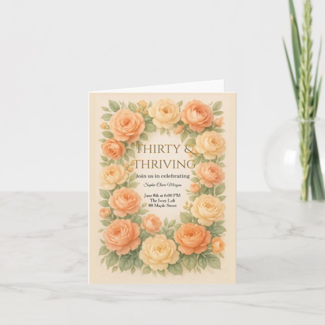 Floral Pastel Blooms Invitation (Front)