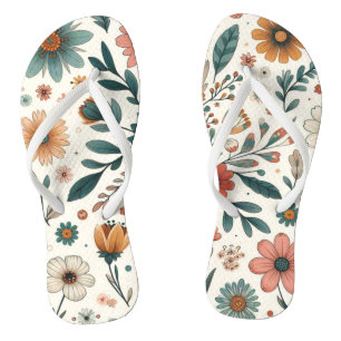 Floral Pastel Blossoms Flip Flops