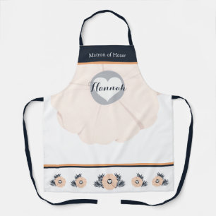 Floral Pastel Blush Peach  Maid of Honour Apron