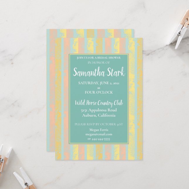 Floral Pastel Bridal Shower Invitation (Front/Back In Situ)