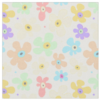Floral Pastel Flowers Pattern Fabric