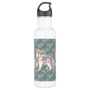 Floral Pastel Horse Fantasy Illustration Planner 710 Ml Water Bottle