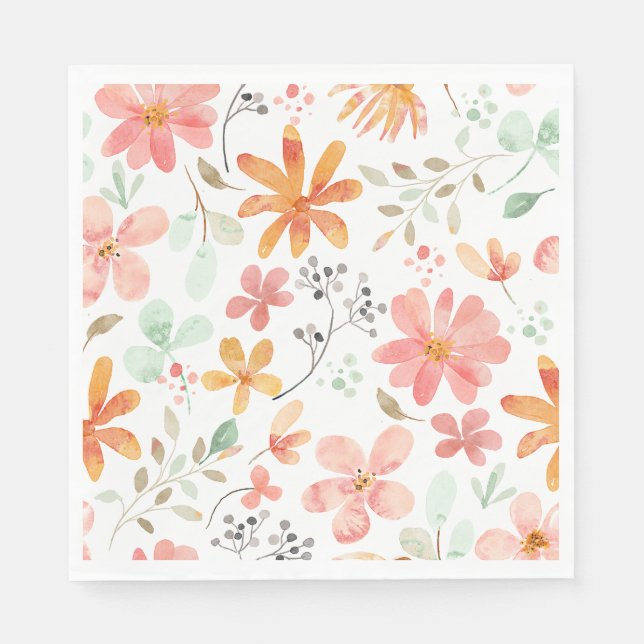Floral Pastel Pattern Tranquillity Napkin (Front)