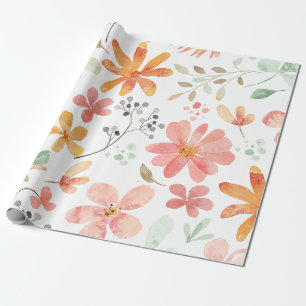 Floral Pastel Pattern Tranquillity Wrapping Paper