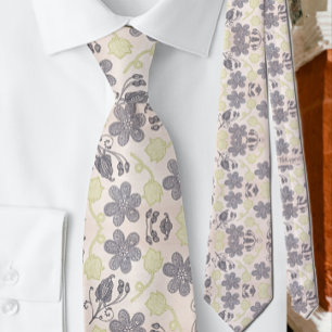 Floral Pastel Pink Botanical Special Occasion Tie