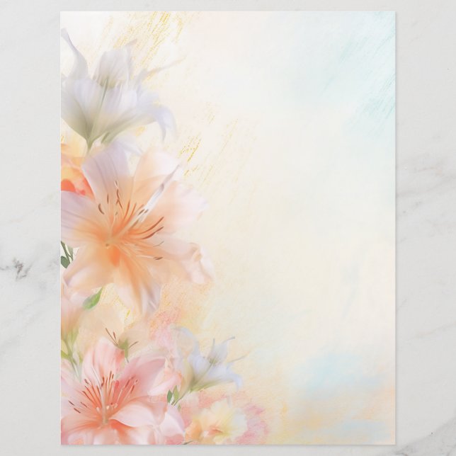 Floral Pastel Scrapbooking Paper (Front)