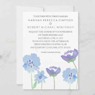 Floral Pastel Watercolor Wedding Invitation