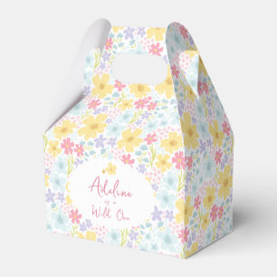 Floral Pastel Wildflower 1st Birthday Favour Box