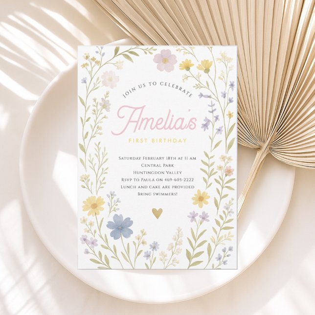 Floral Pastel Wildflower Birthday Invitation (Creator Uploaded)