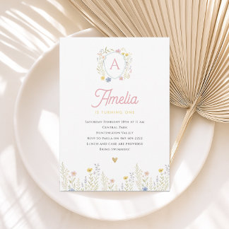 Floral Pastel Wildflower Birthday Invitation