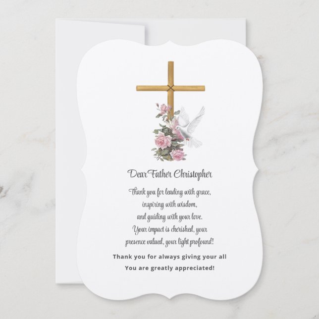Floral Pastor Appreciation Thank You Card (Front)