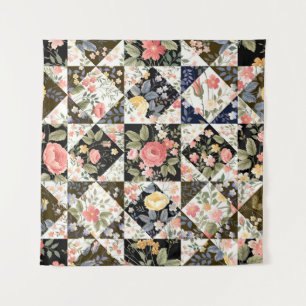 Floral Patchwork: Vintage Mix Tapestry