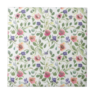 Floral Patern Heliotrope Flowers Tile