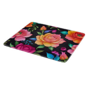 Floral Patern Rose Cutting Board