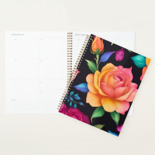 Floral Patern Rose Planner