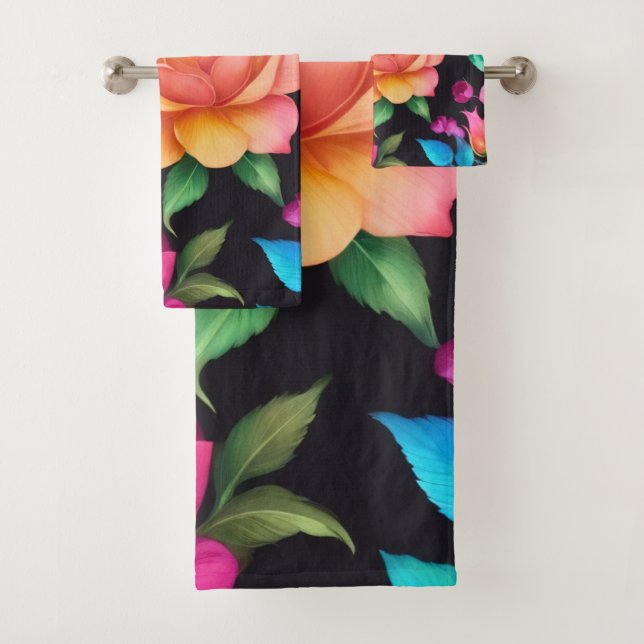 Floral Patern Rose Towel (Insitu)