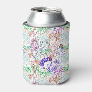 Floral Pattern 10 Can Cooler