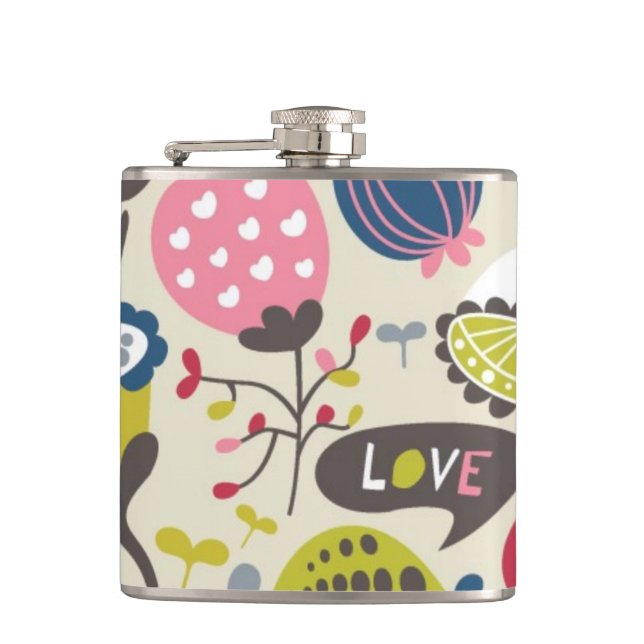 Floral Pattern 11 Hip Flask (Front)