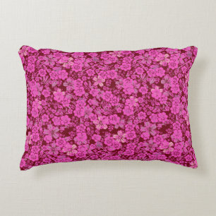 Floral pattern 15.Pink DRed BG Decorative Cushion