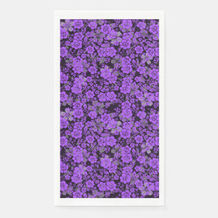 Floral pattern 15.Purple.b Black BG Napkin