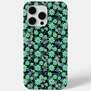 Floral pattern 17.b Black BG iPhone 15 Pro Max Case