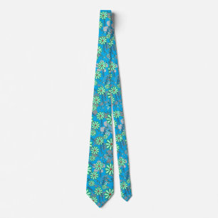 Floral pattern 17.b Lblue BG Tie