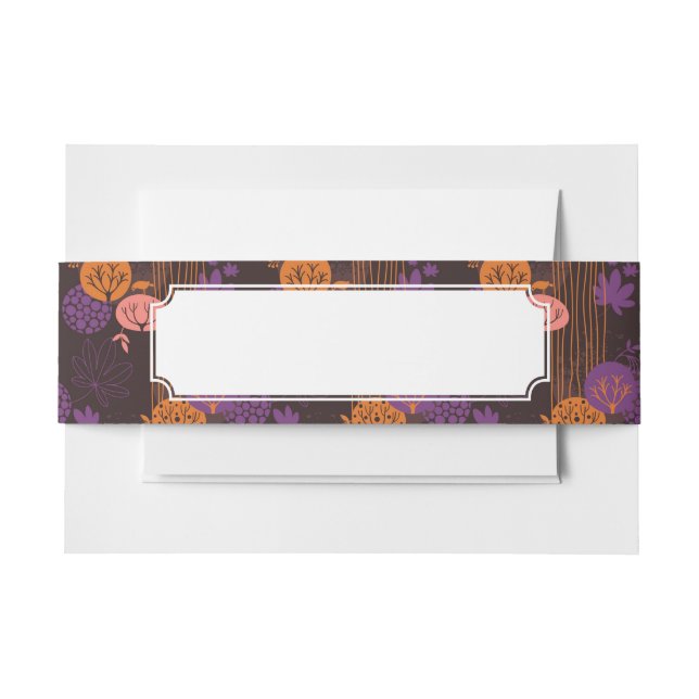 Floral pattern 2 3 invitation belly band (Front Example)