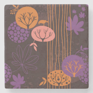 Floral pattern 2 3 stone coaster