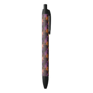 Floral pattern 2 black ink pen
