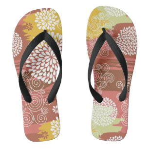 Floral pattern 2 flip flops