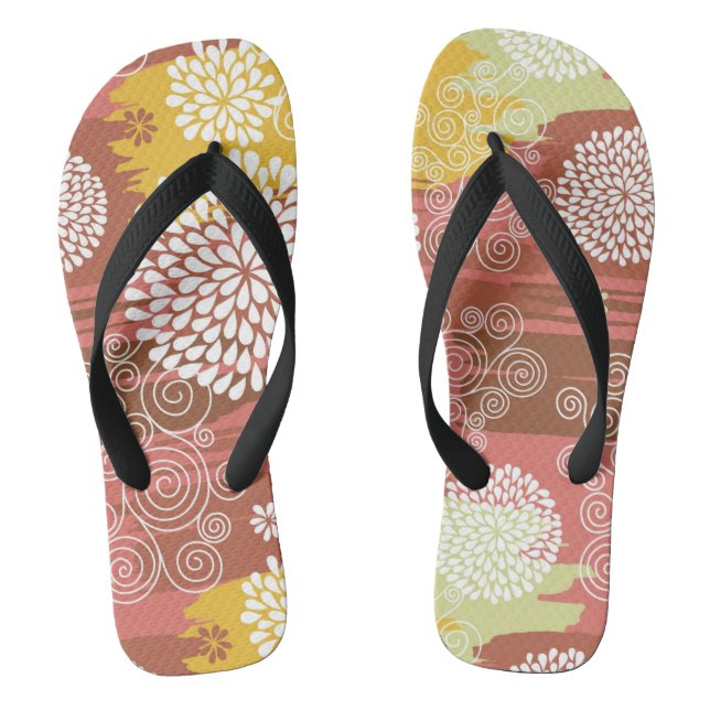 Floral pattern 2 flip flops (Footbed)