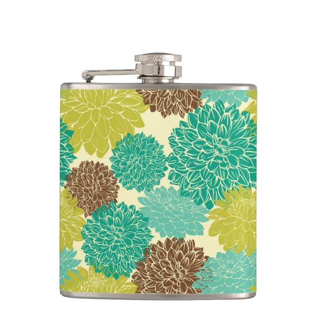 Floral Pattern 2 Hip Flask (Front)