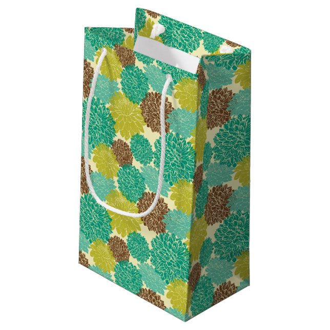 Floral Pattern 2 Small Gift Bag (Back Angled)