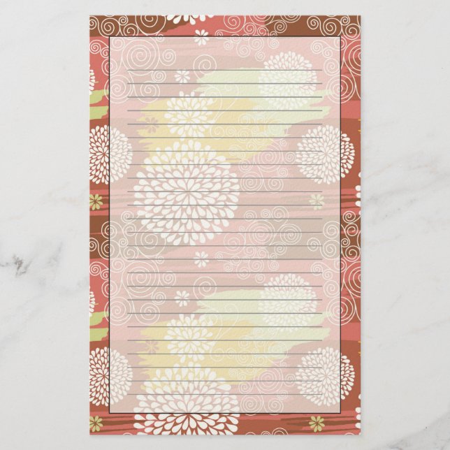 Floral pattern 2 stationery (Front)