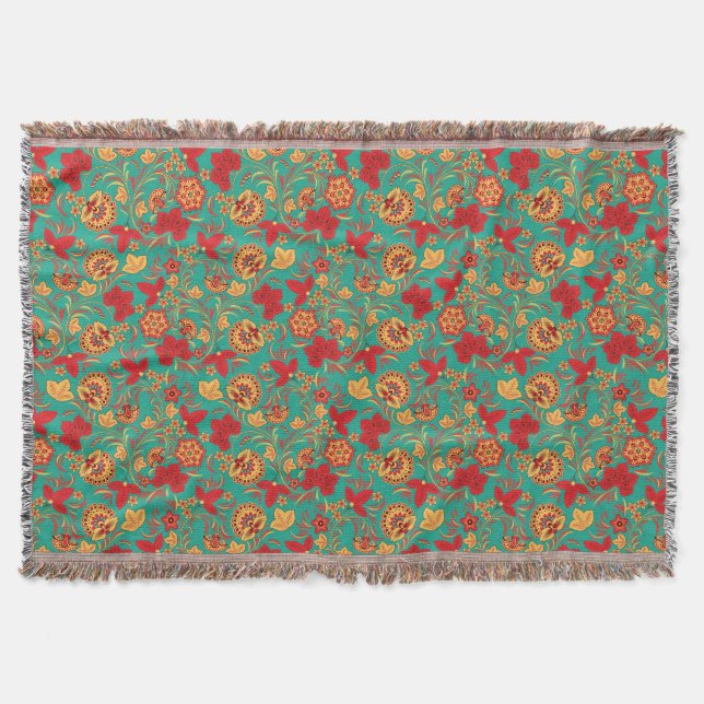 Floral pattern 2 throw blanket (Front)