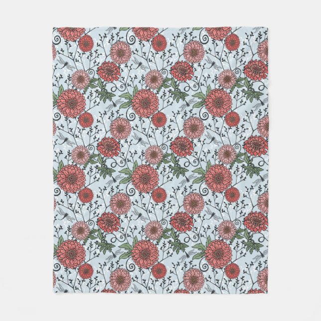 Floral pattern 3 fleece blanket (Front)